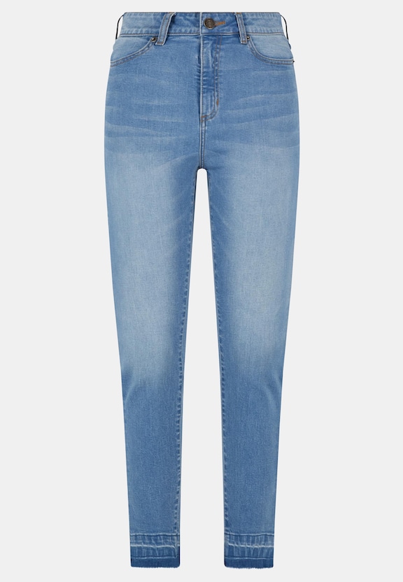 Ladies Skinny High Waist Open Hem Jeans-2