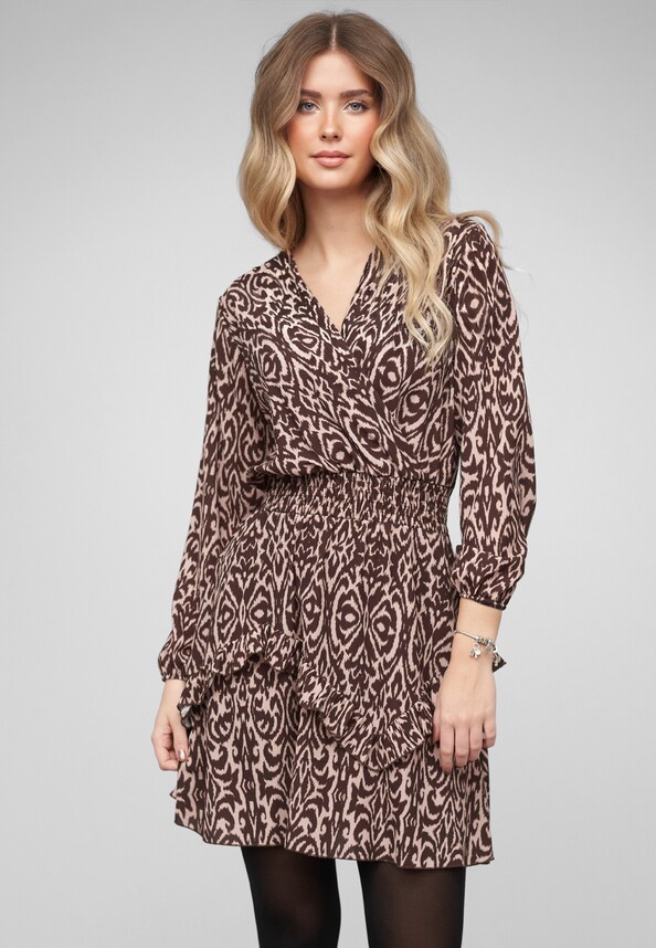 Longsleeve Dress with abstract print-0