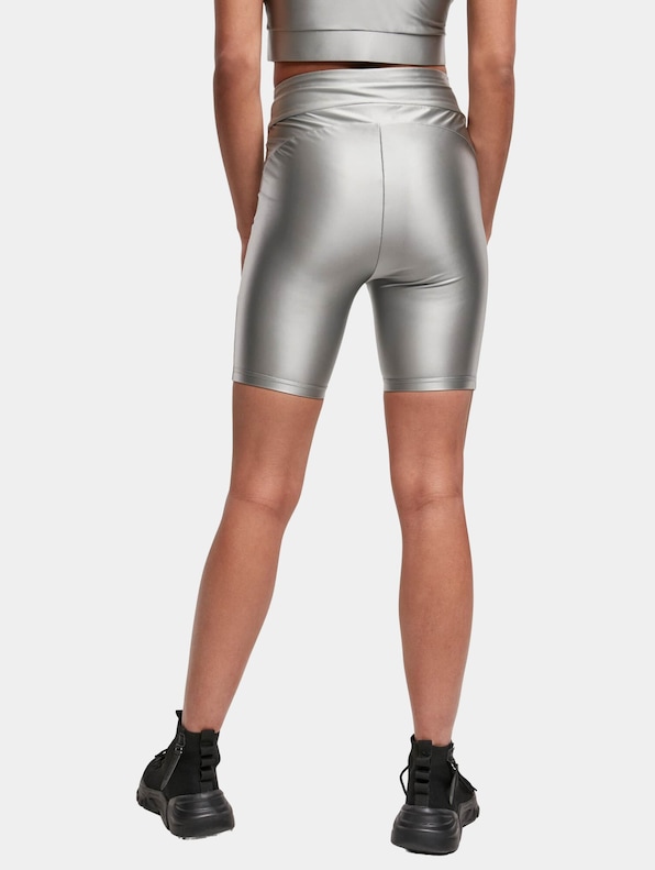 Urban Classics Ladies Highwaist Shiny Metallic Cycle Shorts-1