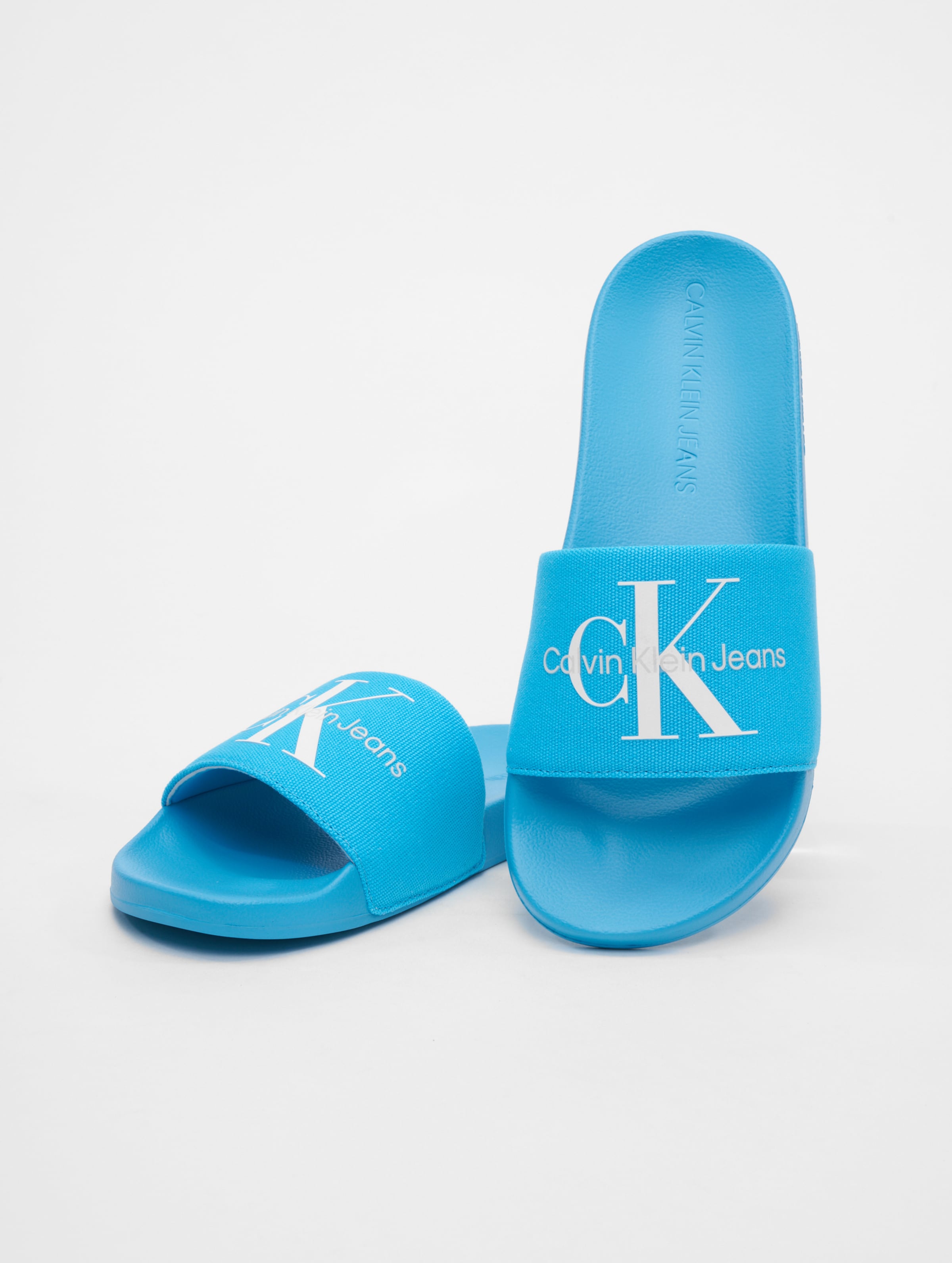 Calvin Klein Slide Monogram CO Slippers Vrouwen op kleur blauw, Maat 38