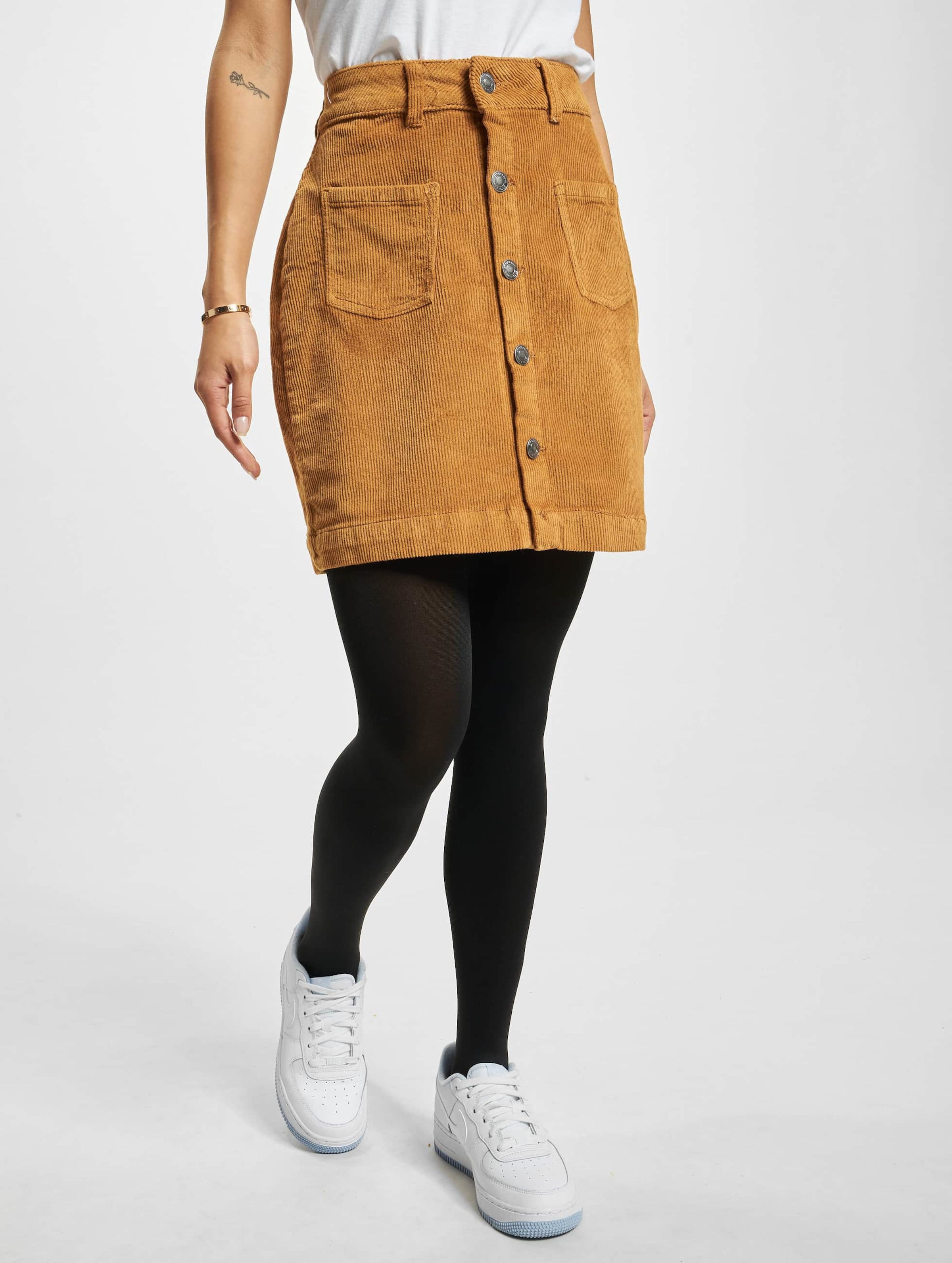 Stitch & Soul DOB Mini Skirt Vrouwen op kleur bruin, Maat XS
