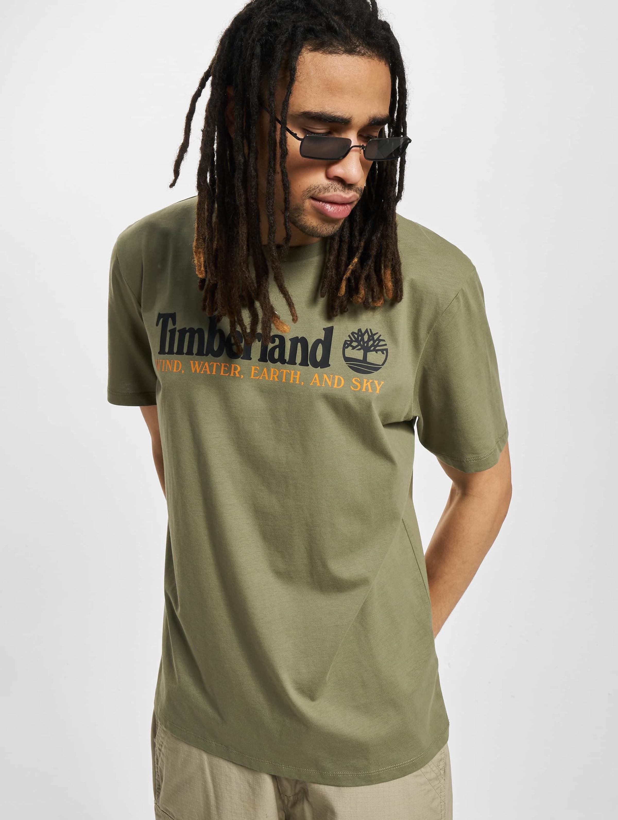 Timberland Front T-Shirt Mannen op kleur olijf, Maat S