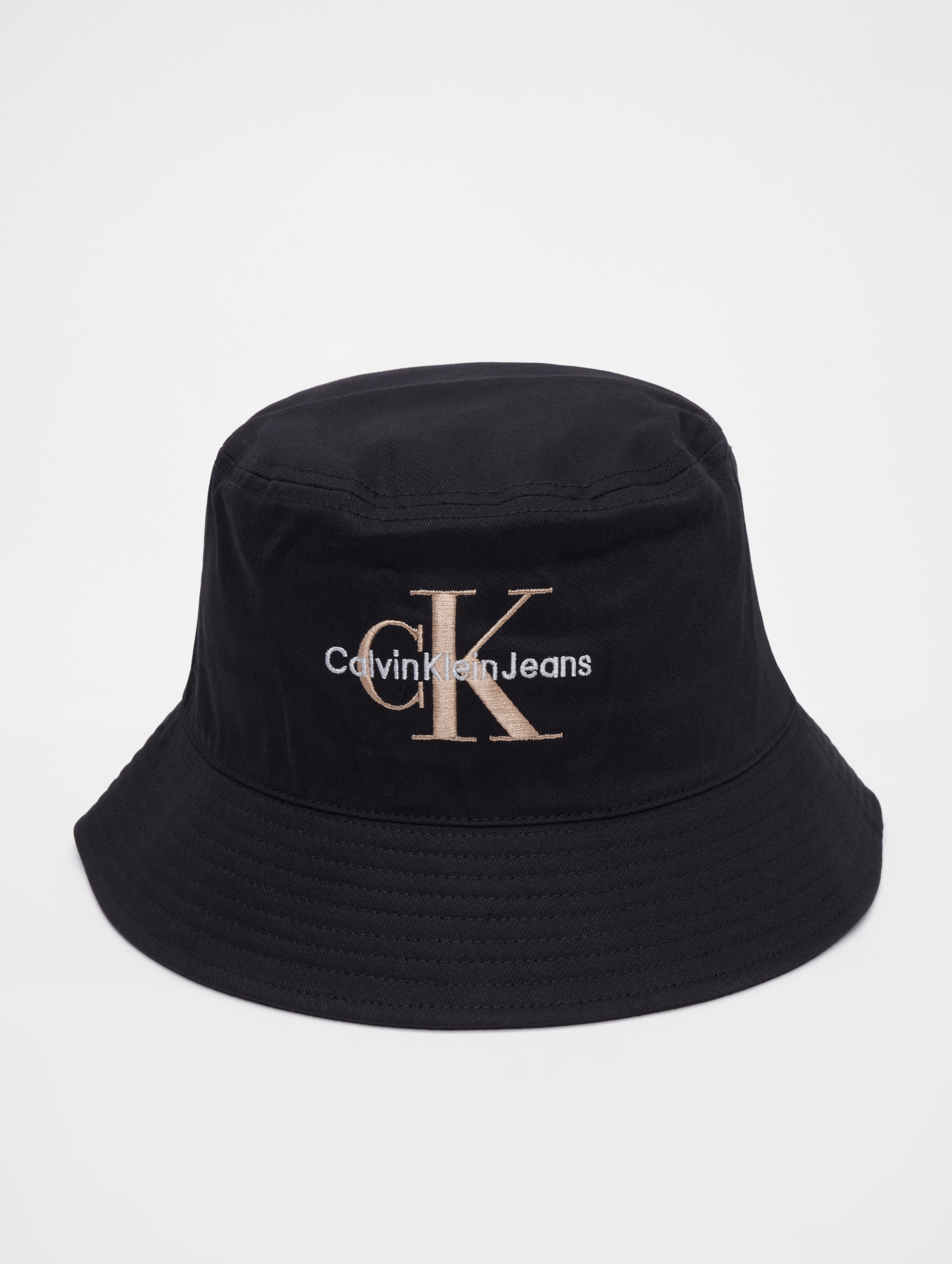 Calvin Klein Monogram Bucket Hat Unisex op kleur zwart, Maat ONE_SIZE
