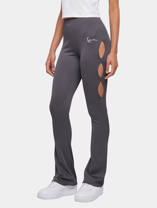 KK Small Signature Flared Leggings Bi-Color Rib-0