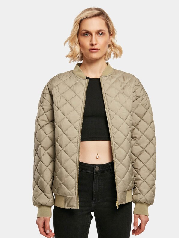 Ladies Oversized Diamond Quilted Bomber-3