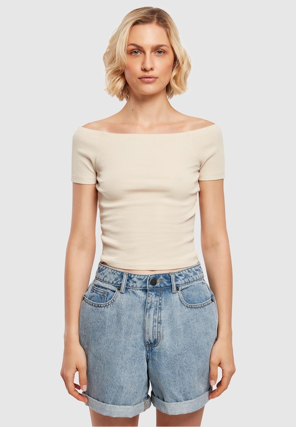 Ladies Off Shoulder Rib-2