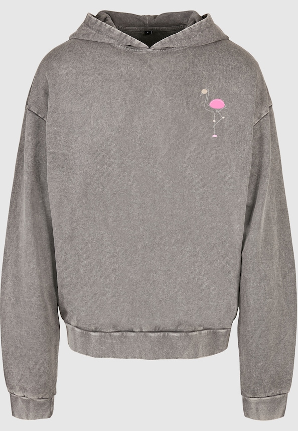 Flamingo Acid Washed Oversize Hoody-2