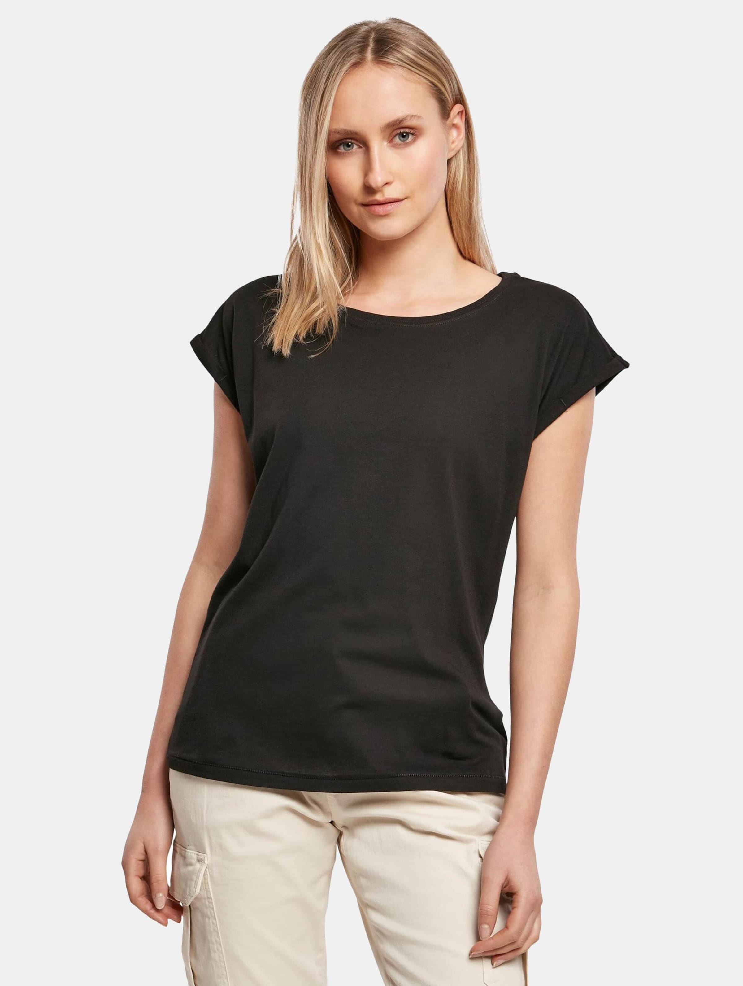 Build Your Brand Ladies Basic T-Shirt Vrouwen op kleur zwart, Maat 4XL