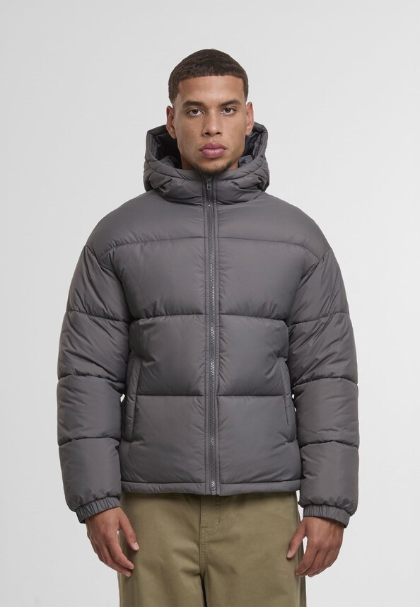 Basic Puffer Jacket with Hood-2