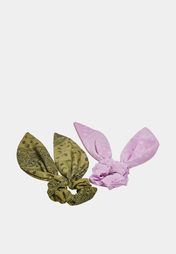 Bandana Print Scrunchies With XXL Bow 2-Pack -2