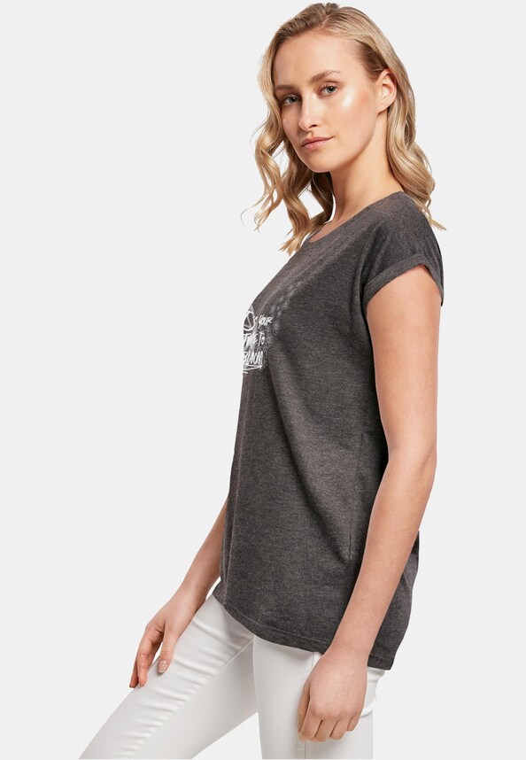 Ladies Its Your Time To Bloom Extended Shoulder Tee-2