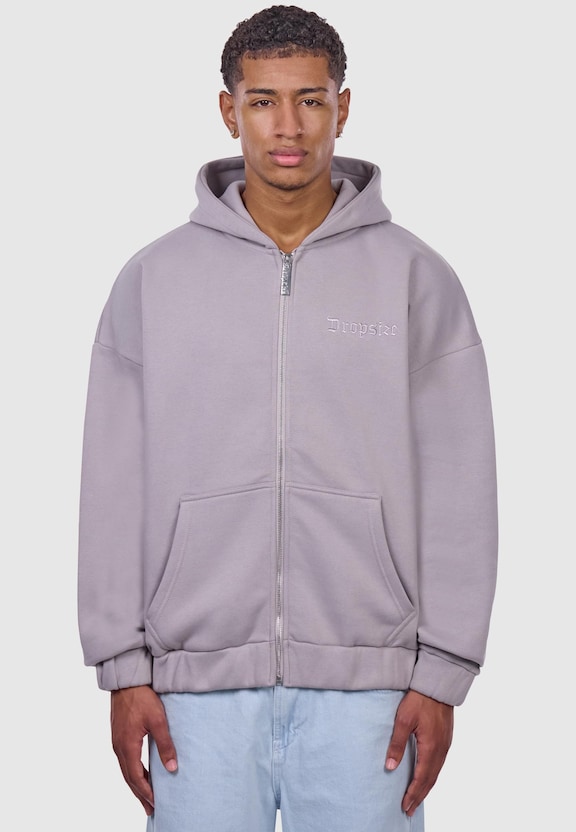 HEAVY OVERSIZE EMBO ZIPPER HOODIE-0