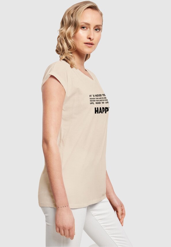 Ladies Never Too Late Extended Shoulder Tee-3