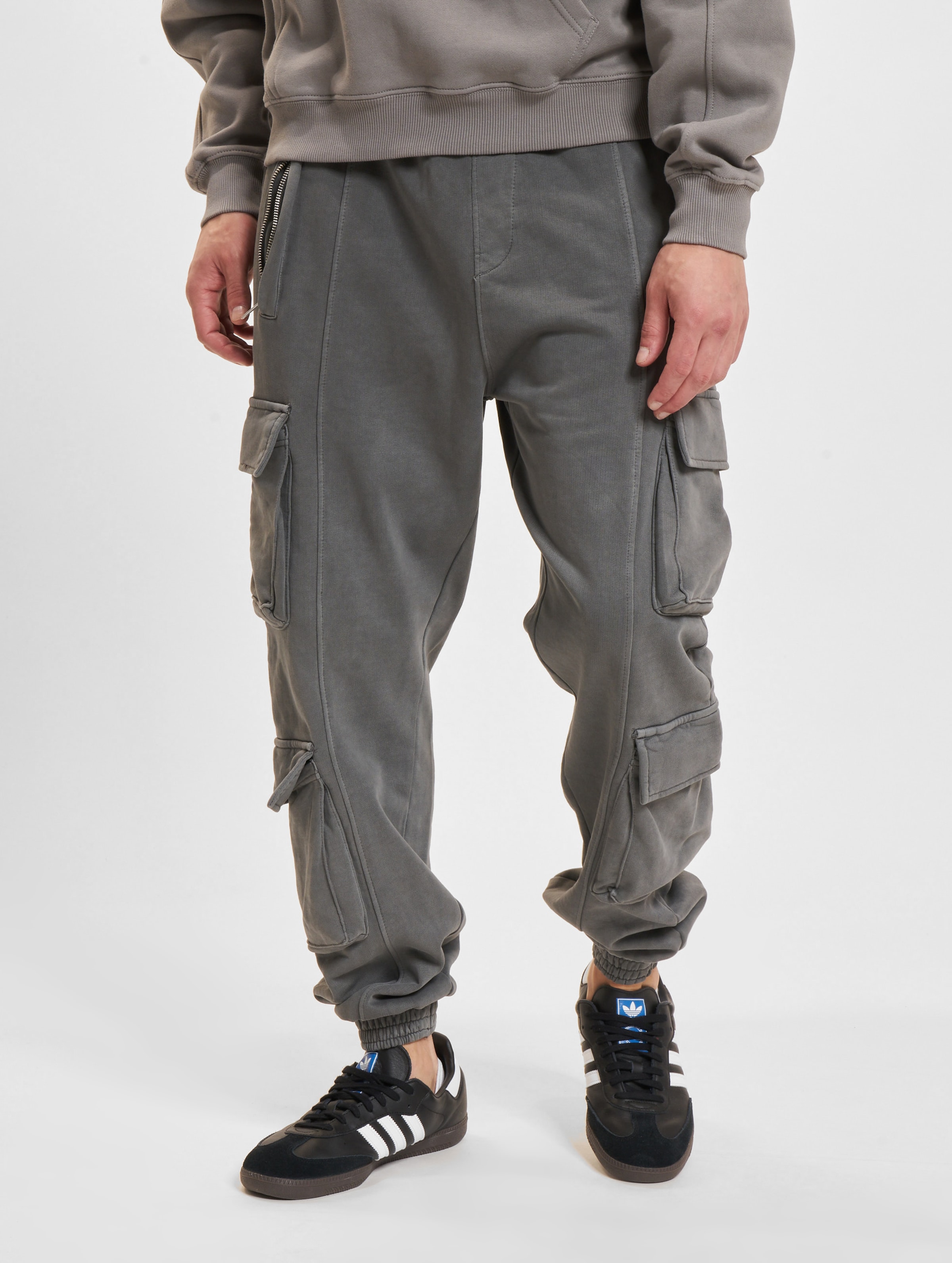 PEGADOR Harvey Terry Cargo Jogginghosen Mannen op kleur grijs, Maat XL