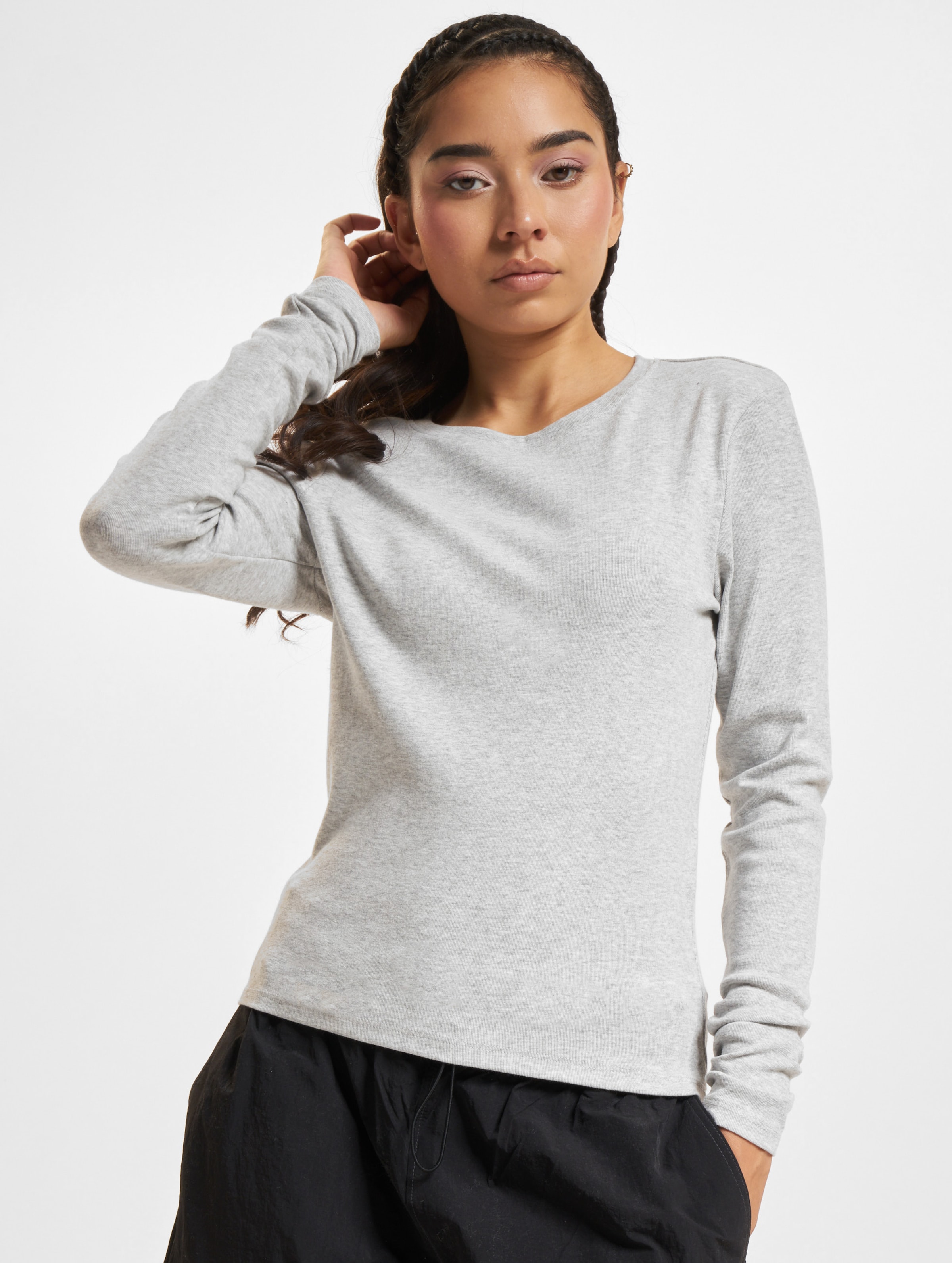 Only Riley O-Neck Longsleeve op kleur grijs, Maat L