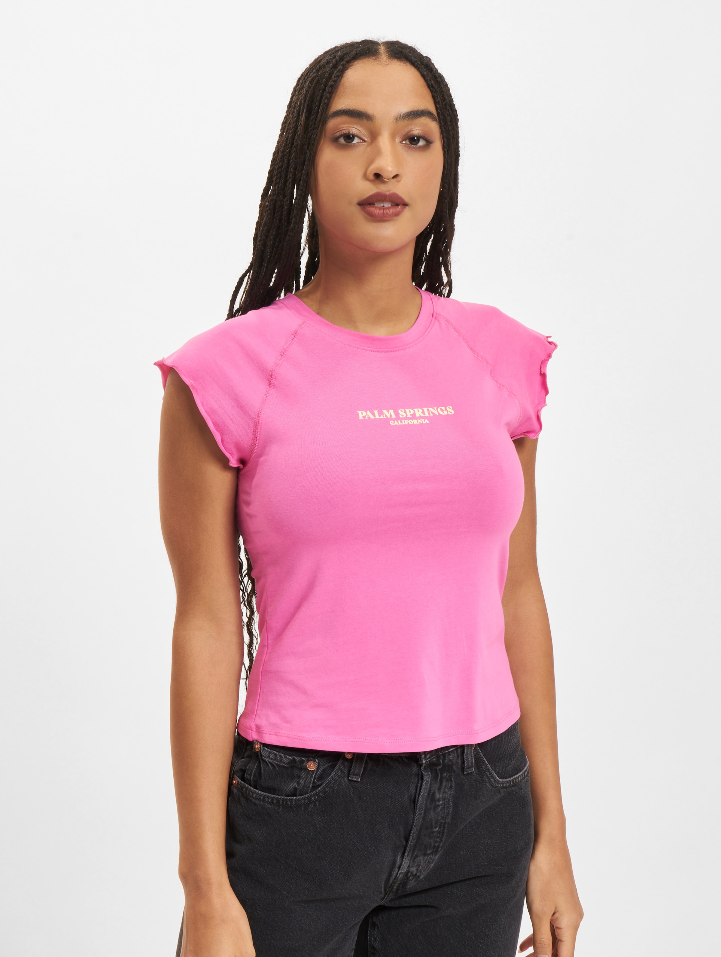 Only Area Jersey Short Sleeve Box Top Vrouwen op kleur roze, Maat L