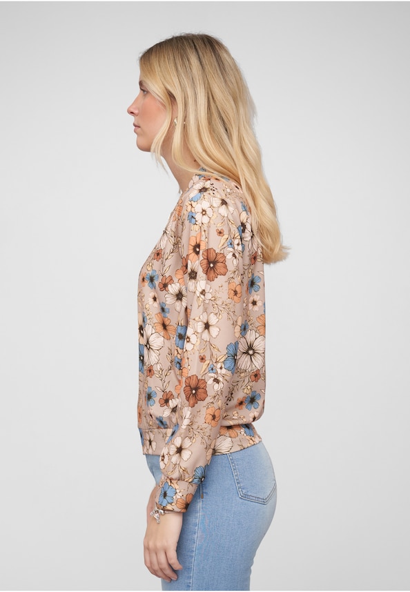 Blouson with All-Over Flower Print-2