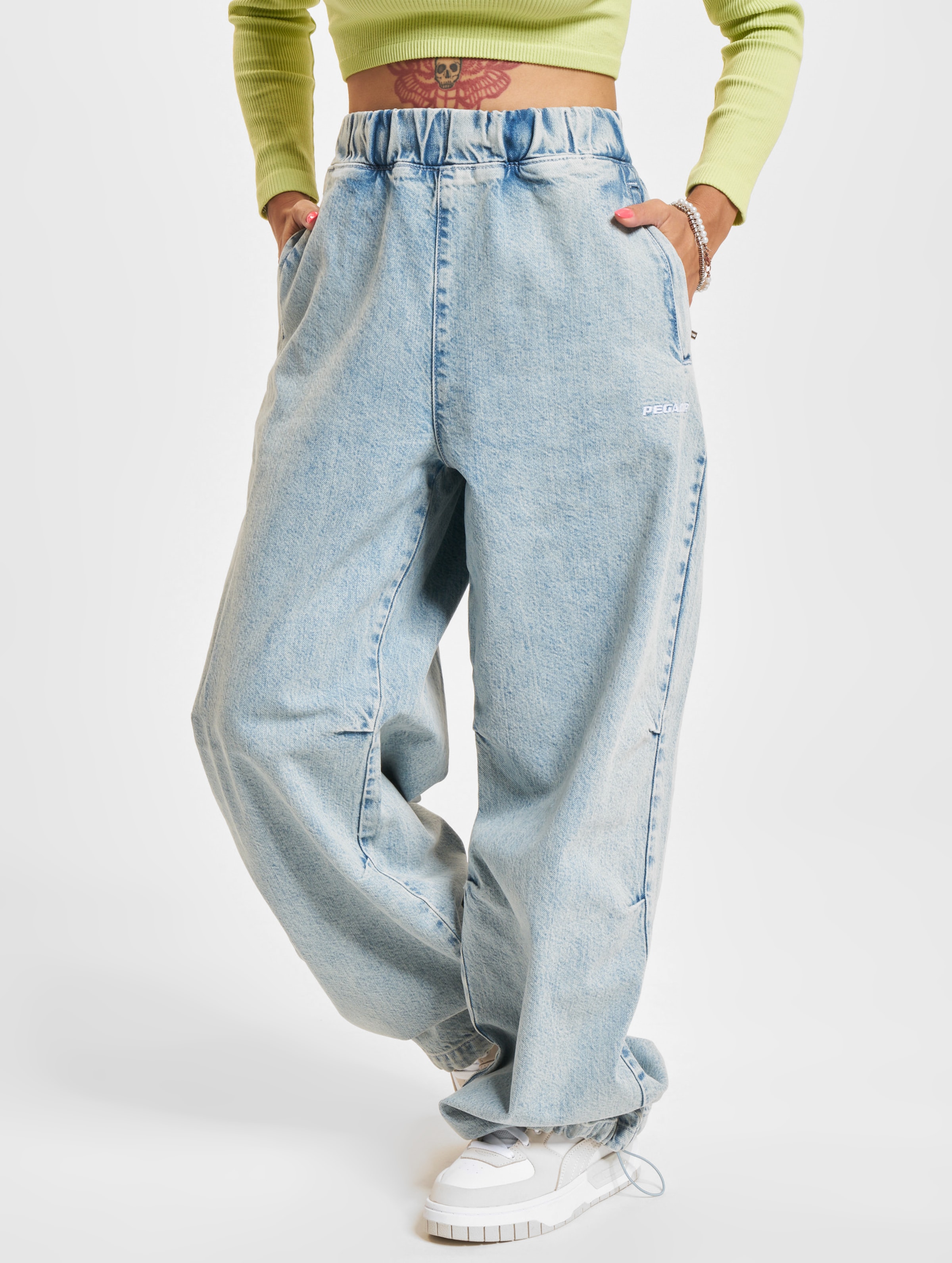 PEGADOR Soria Loose Fit Jeans Frauen,Unisex op kleur blauw, Maat M