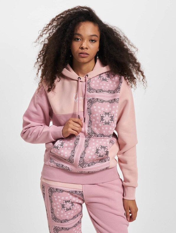 KW223-027-1 KK Small Signature Loose Fit Paisley Block Hoodie-2