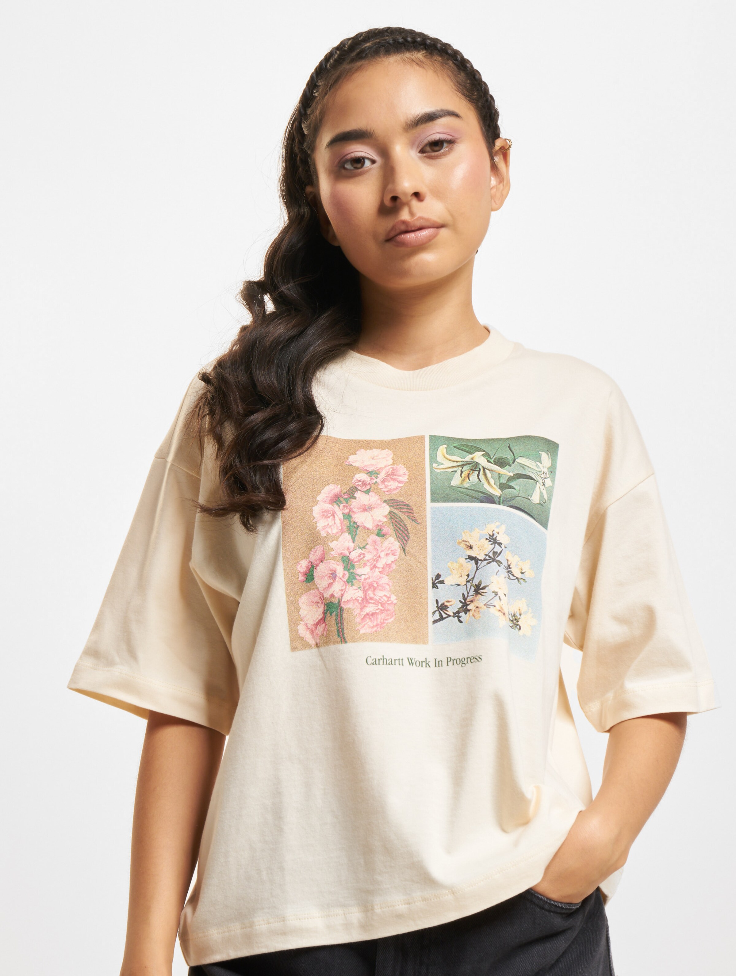 Carhartt WIP Bloomin' T-Shirt op kleur beige, Maat XS