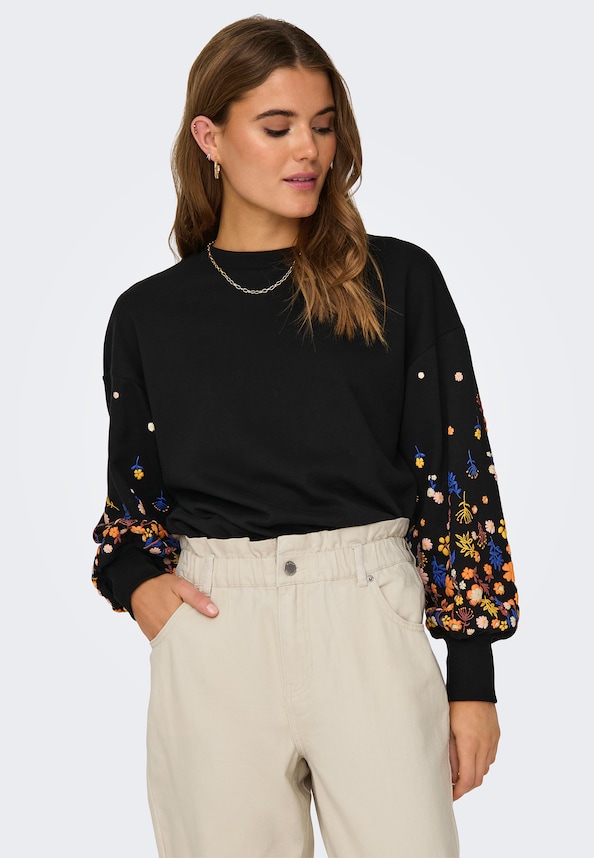 ONLBROOKE L/S O-NECK FLOWER SWT NOOS-3