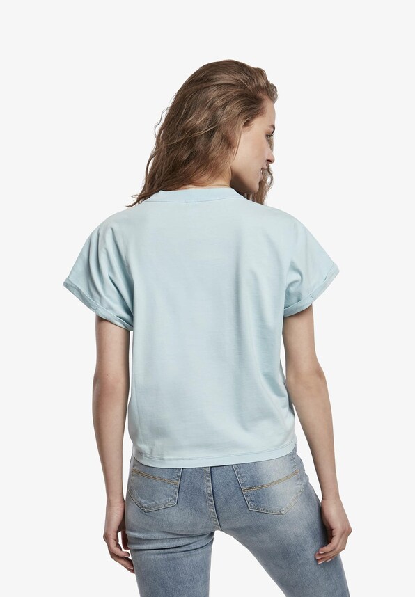 Ladies Short Pigment Dye Cut On Sleeve -0