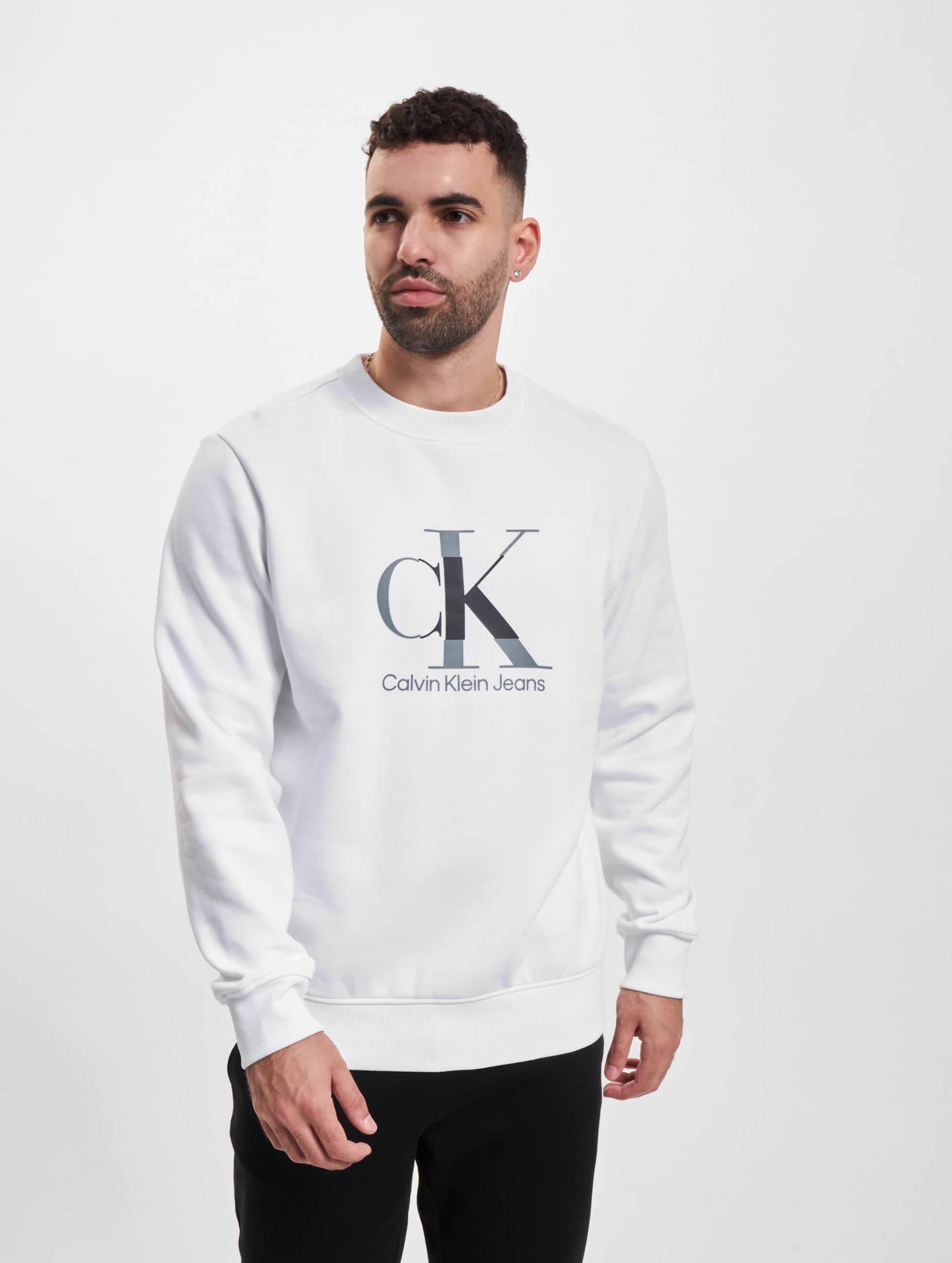 Calvin klein white store crew neck sweater