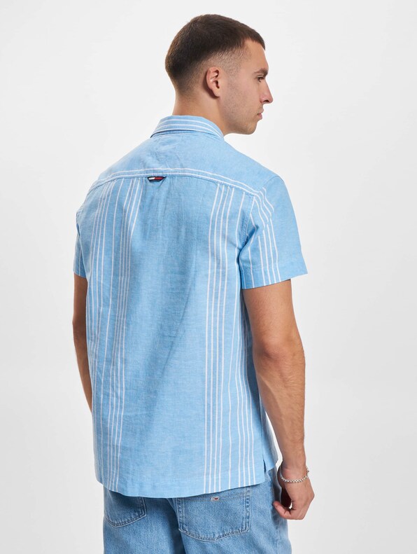 Tommy Jeans Clsc Linen Mini Stripe Kurzarmhemd-1