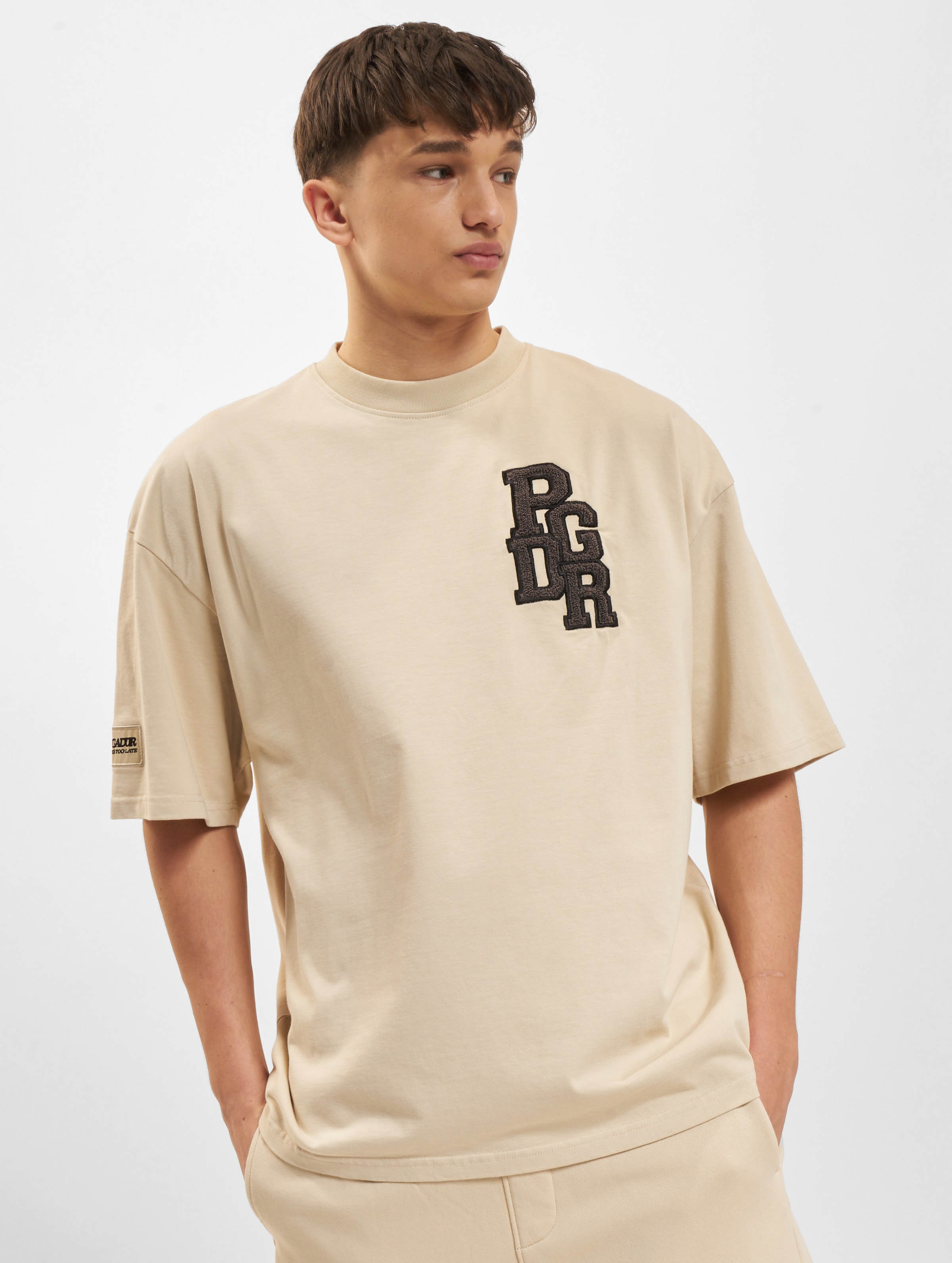 PEGADOR Bandon Boxy T-Shirts Mannen op kleur beige, Maat M
