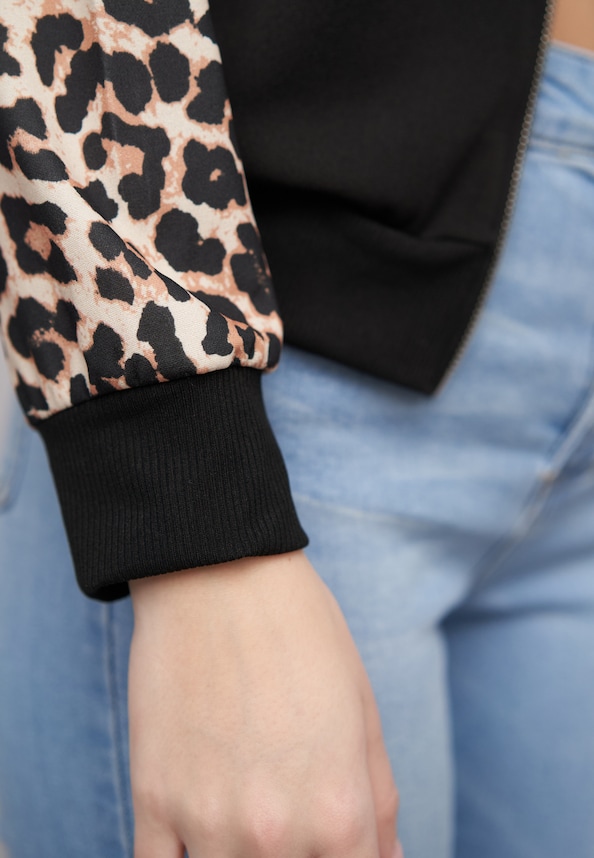 Bomber Jacket 2-Tone Leo Sleeve Print-5