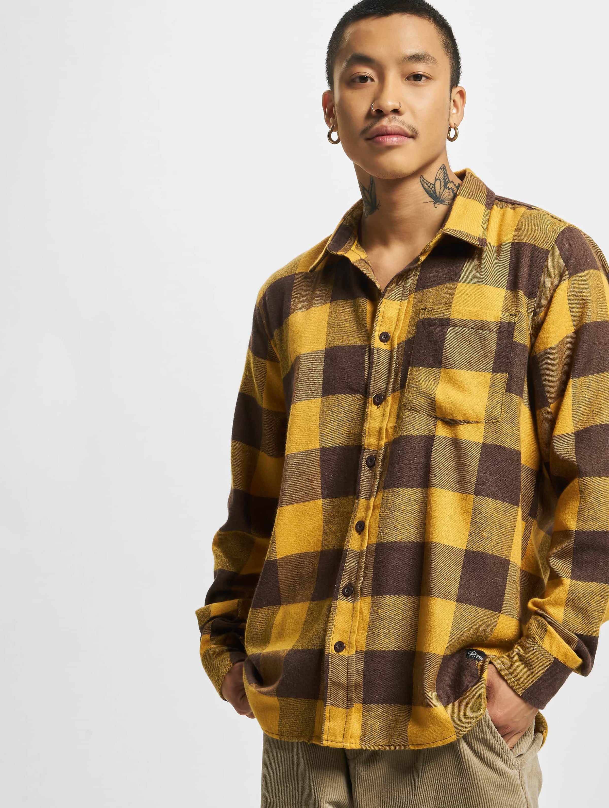 Stitch & Soul HAKA Flannel Check Shirt Mannen op kleur bruin, Maat S