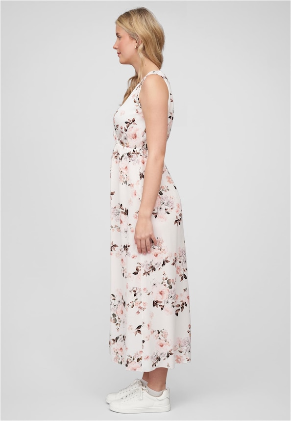 Maxi Kleid in Wickeloptik mit Blumen All Over Print-2