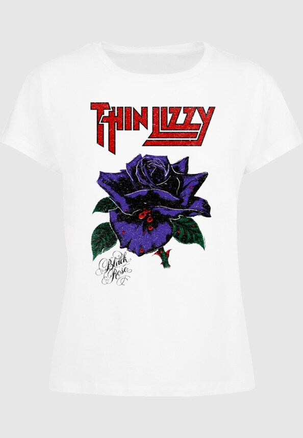 Ladies Thin Lizzy - Rose Color Box Tee-2