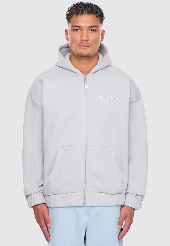 HEAVY OVERSIZE EMBO ZIPPER HOODIE-0