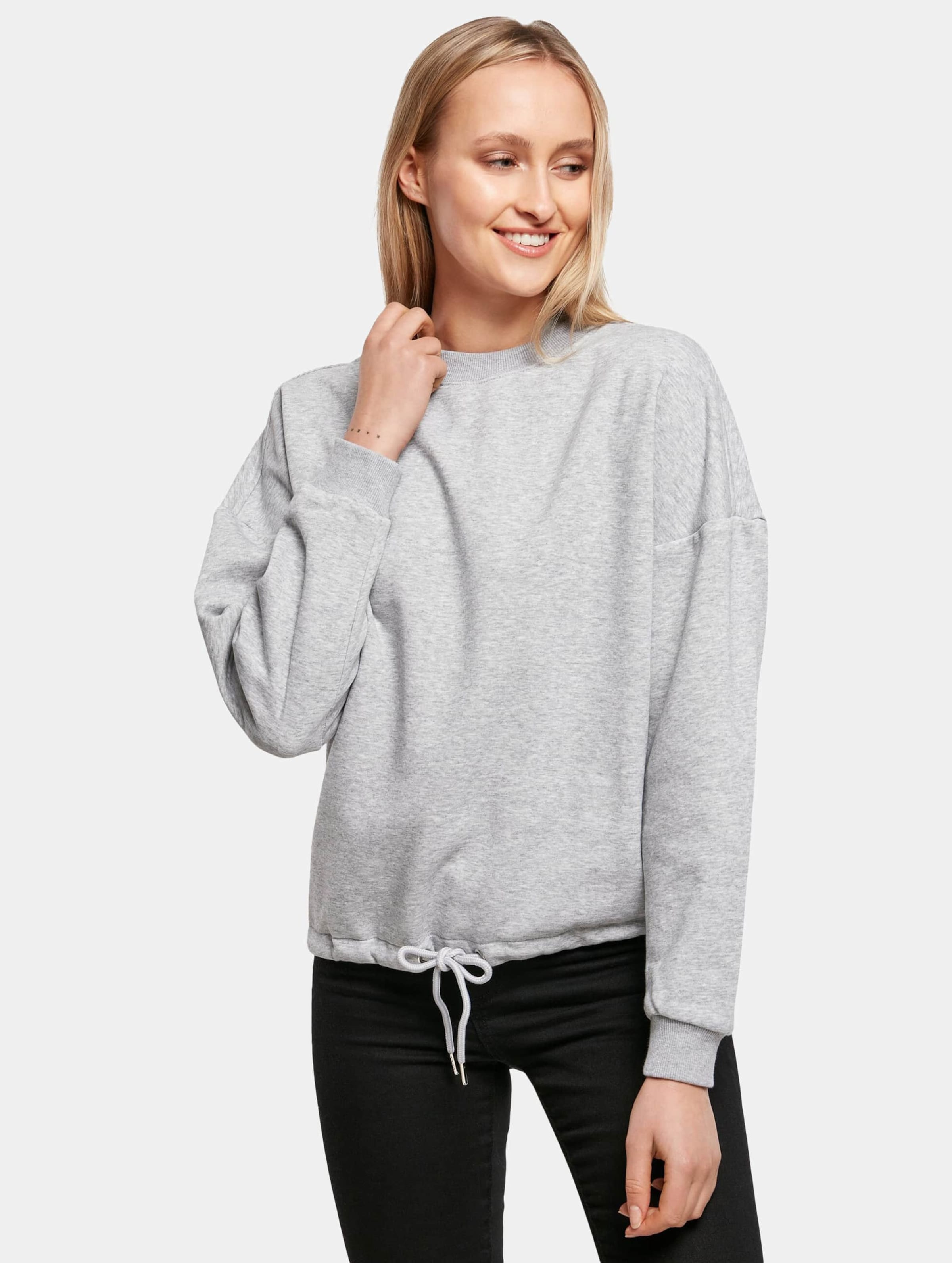 Build Your Brand Ladies Oversize Crewneck Vrouwen op kleur grijs, Maat M