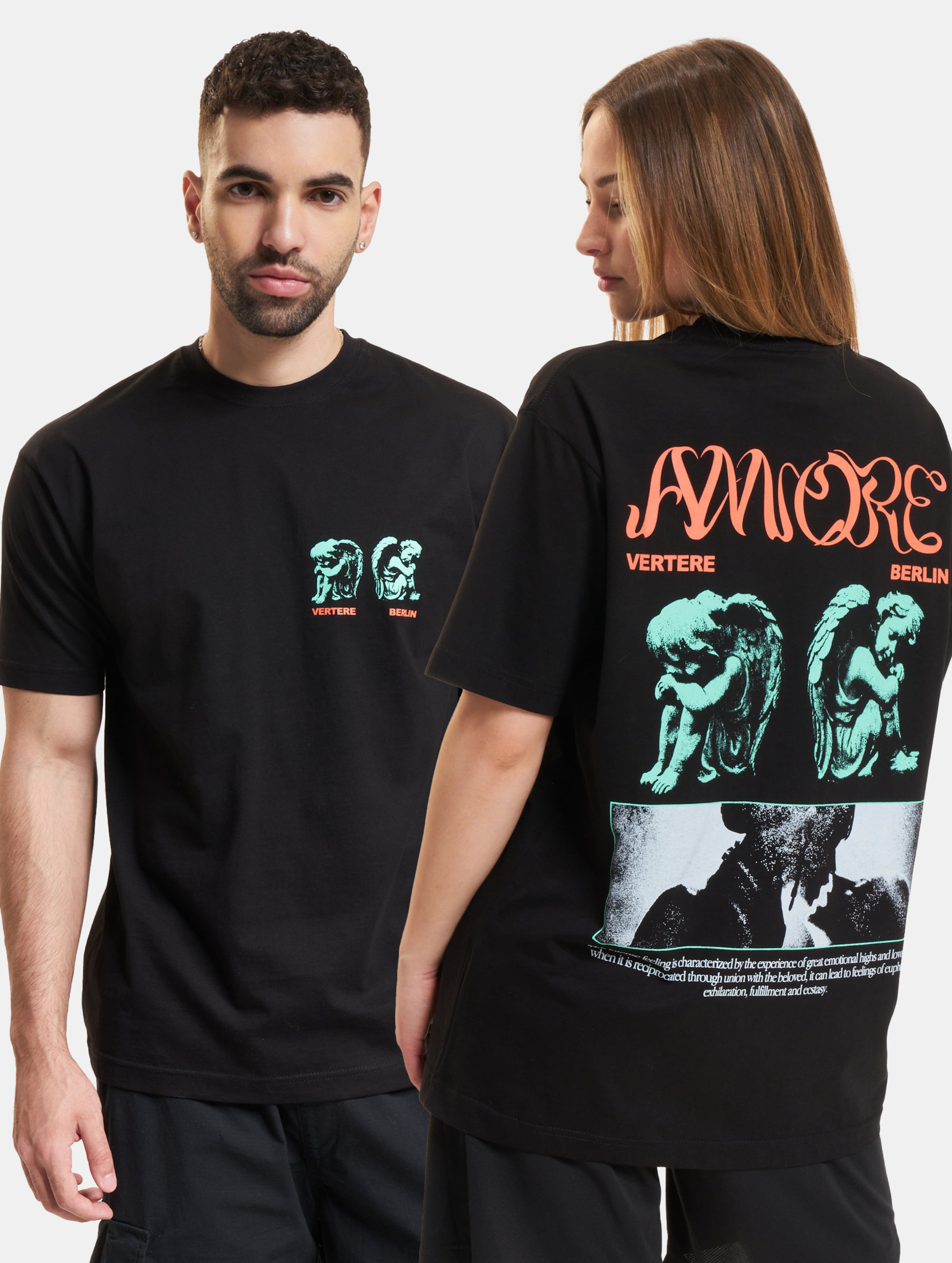 Vertere Berlin Amore T-Shirt Frauen,Männer,Unisex op kleur zwart, Maat S