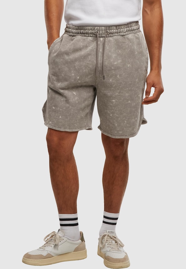 Washed Piped Shorts-0