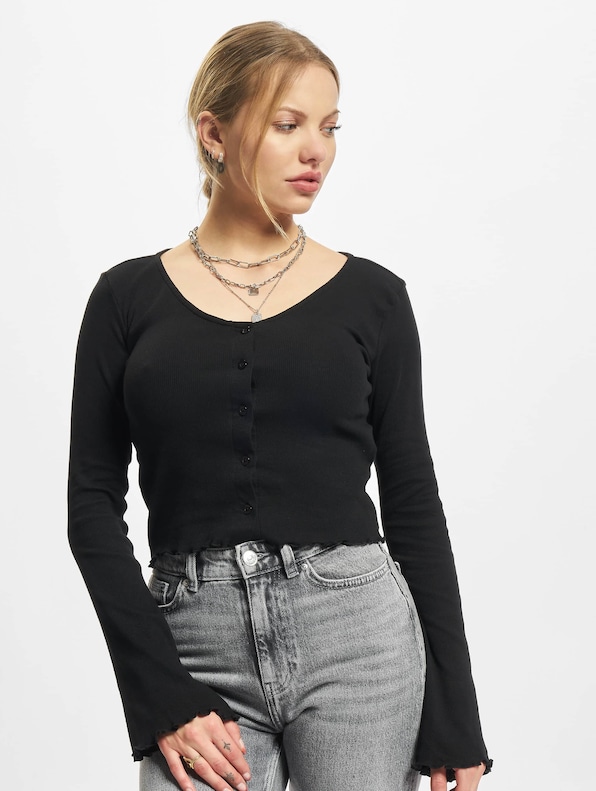 Ladies Cropped Rib Cardigan-2