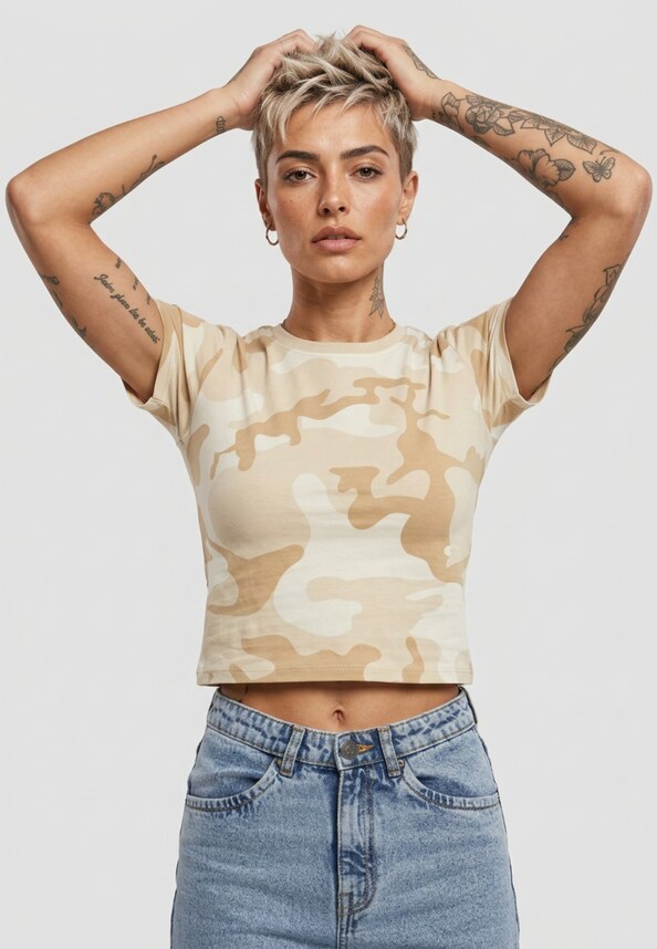 Ladies Cropped Camo-0