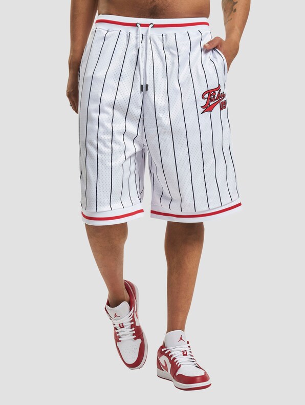 FUBU Varsity Pinstriped Mesh Shorts-2
