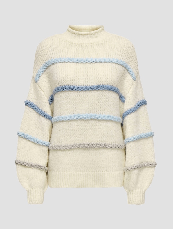 My Stripe High Neck Knit -2