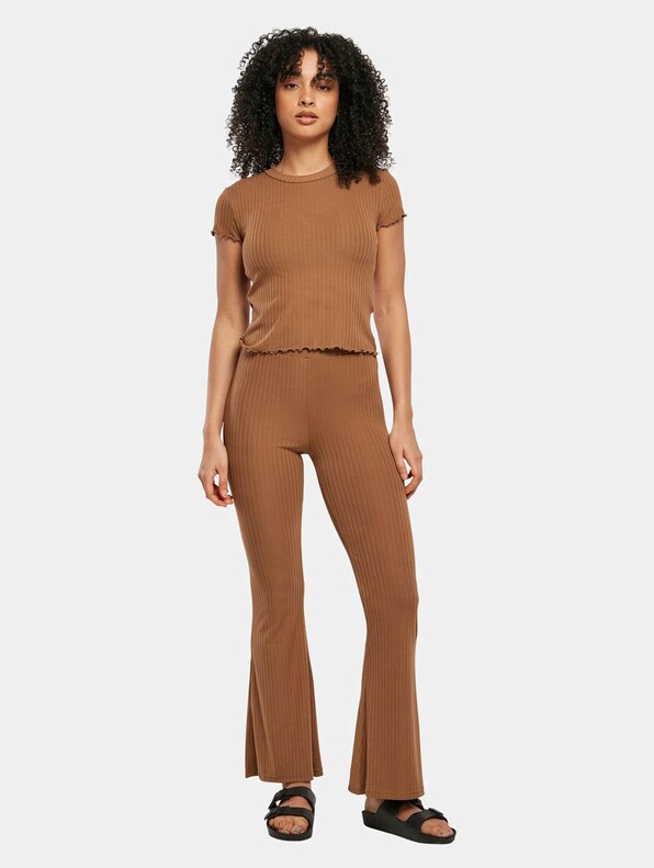 High Waist Rib Flared-5