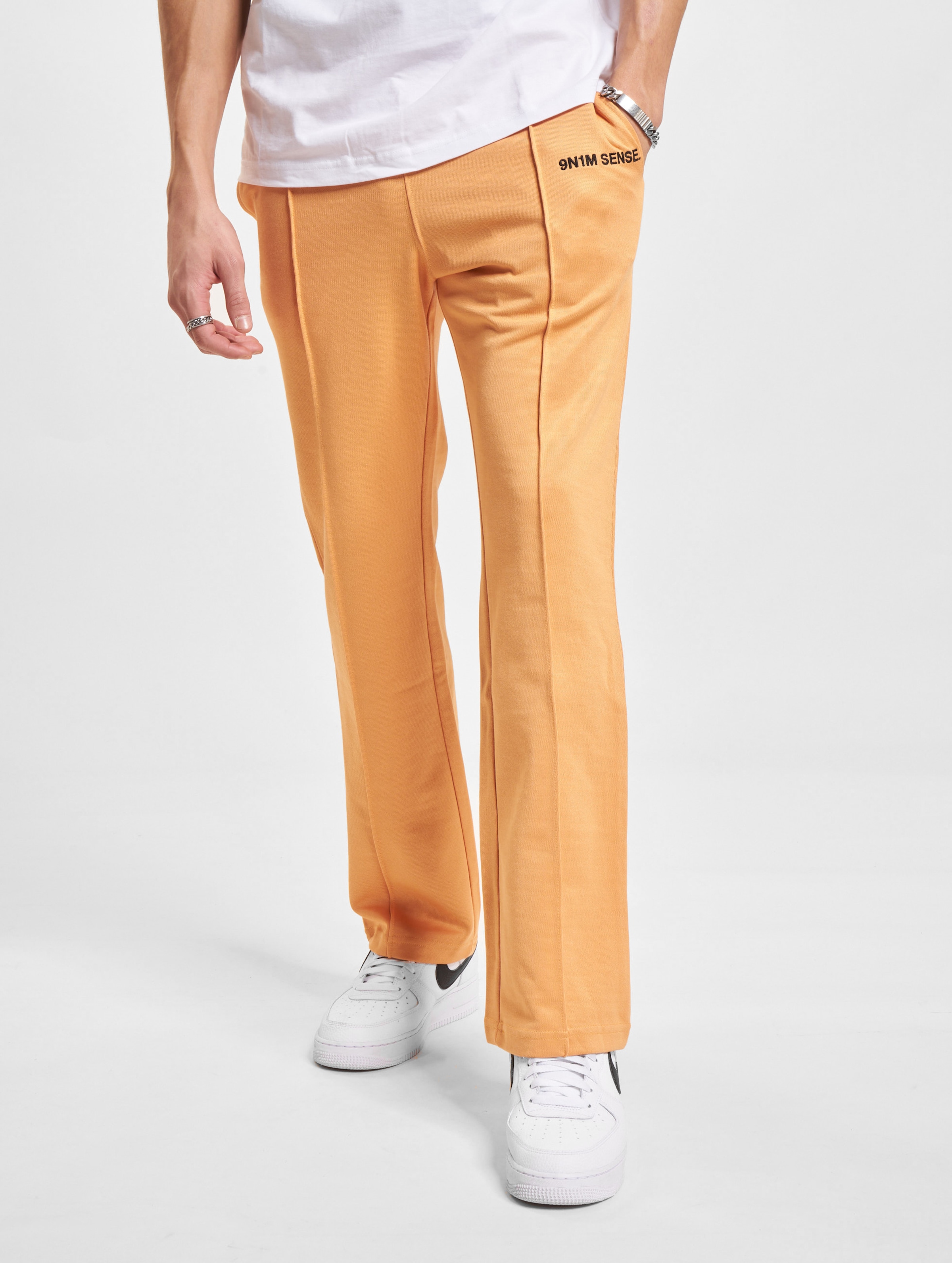 9N1M SENSE Velour Trackpants Mannen op kleur oranje, Maat XS
