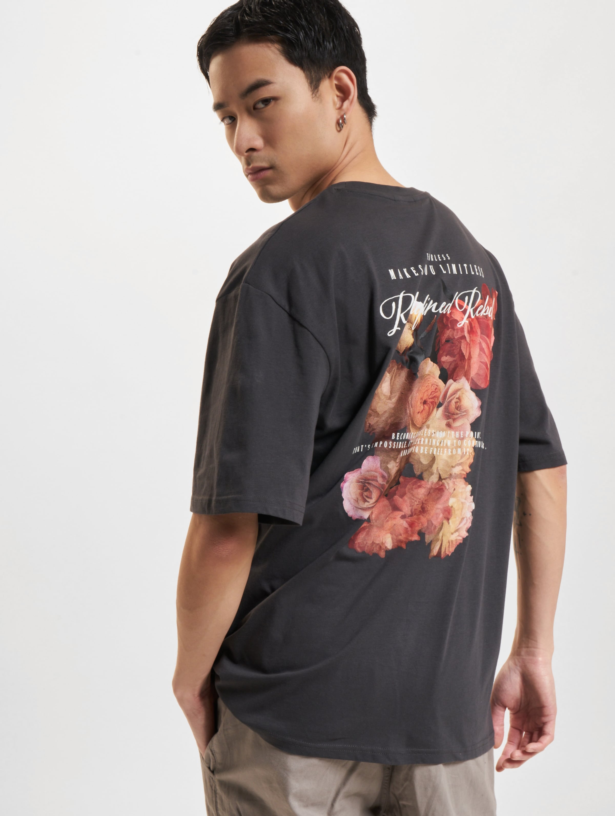 Redefined Rebel Rafael T-Shirts Mannen op kleur grijs, Maat XL