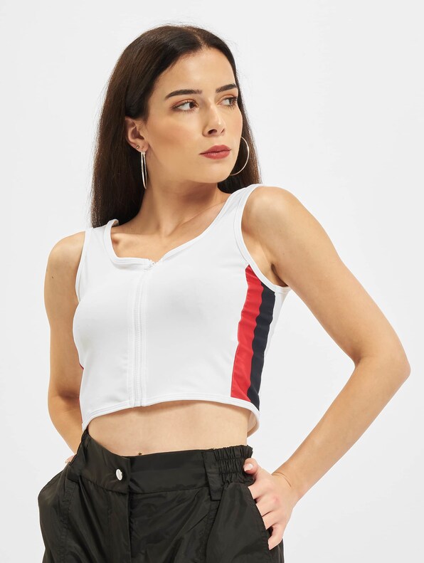 Side Stripe Crop Zip-0