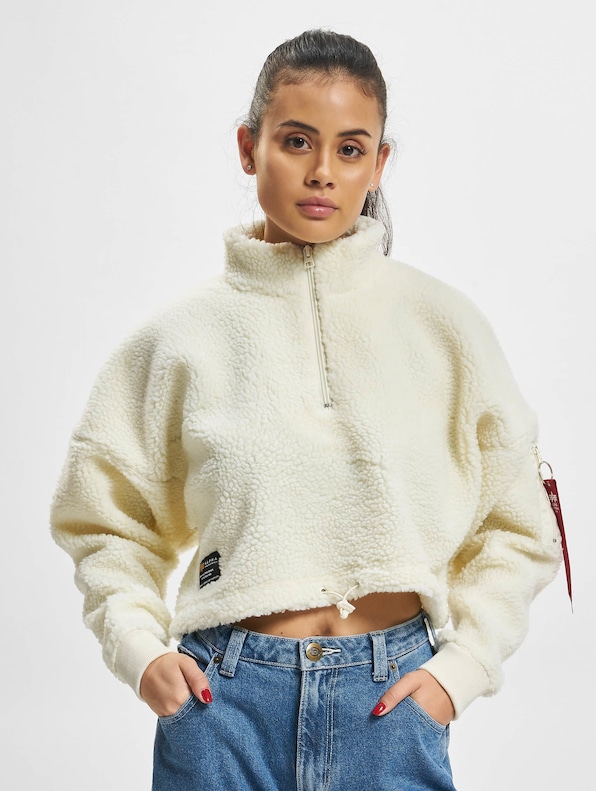Teddy Oversized Cropped Half Zip-2