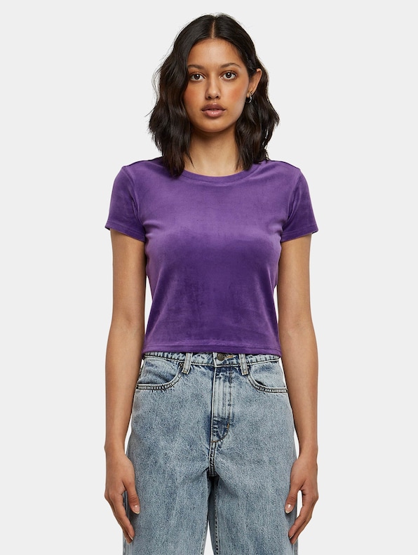 Ladies Short Velvet Tee-2