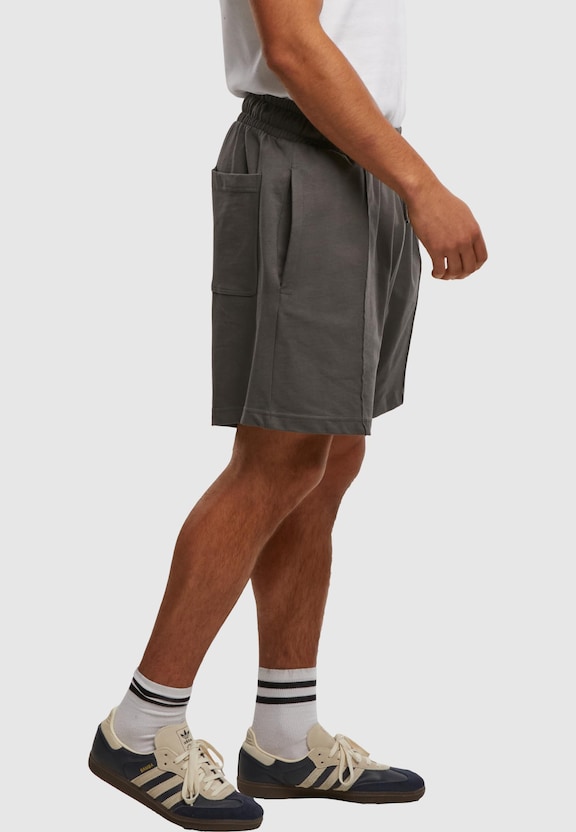 Heavy Jersey Pintuck Track Shorts-3