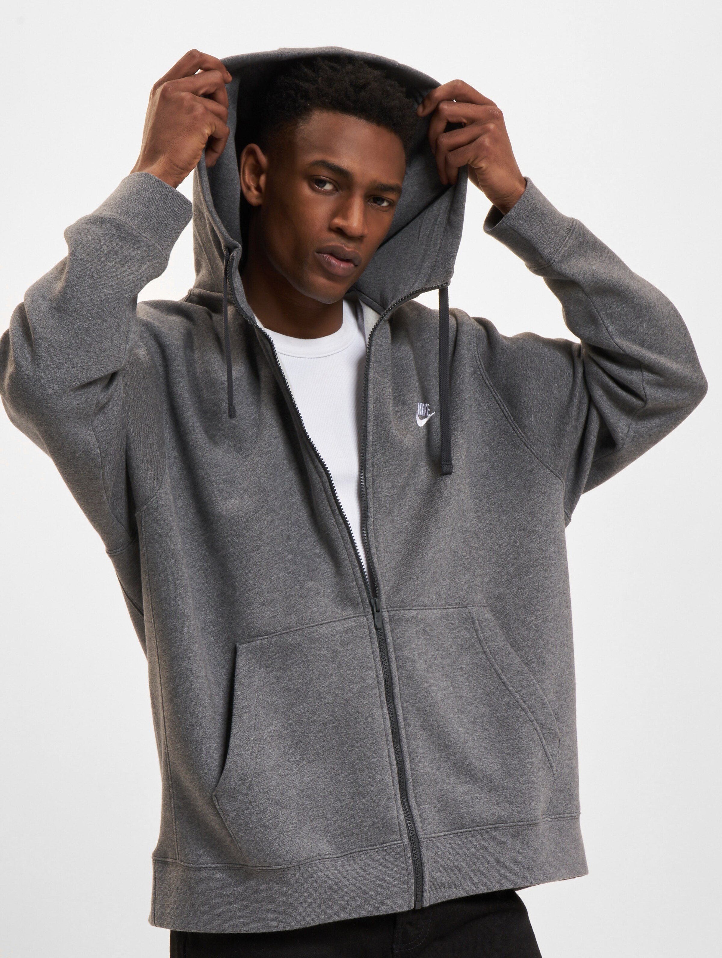 Nike Sportswear Club Fleece Hooded Zipper Mannen op kleur grijs, Maat XL