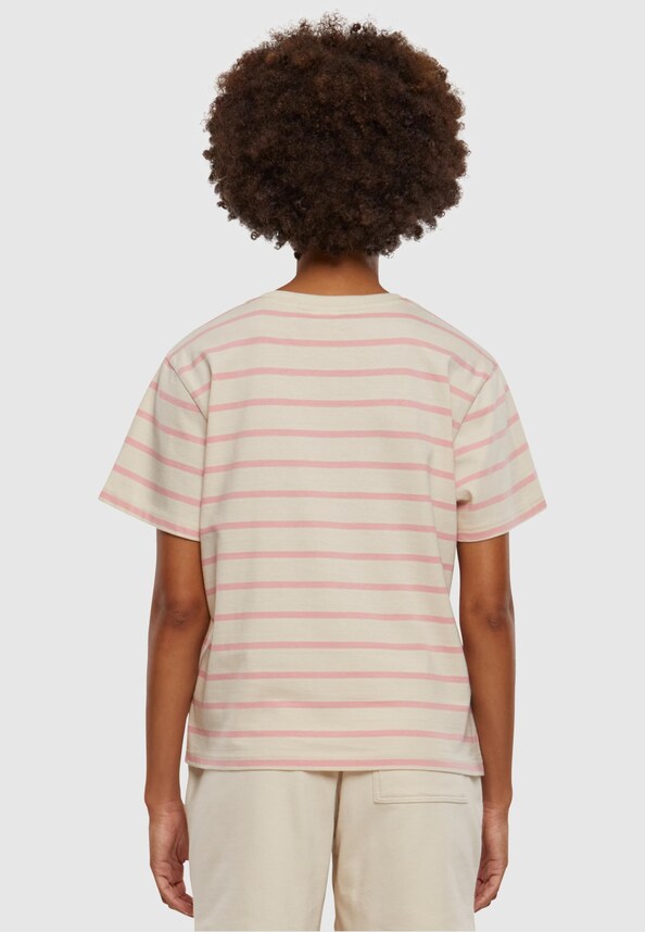 Ladies Striped Boxy Tee-1